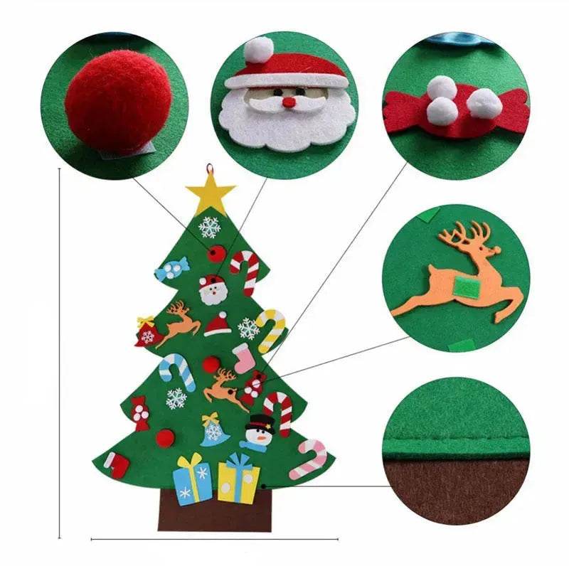 BowLift | DIY Felt Christmas Tree New Year Toddler Kids Handmade Gift Toys Door Wall Hanging Ornaments Holiday Party Home Decor Set