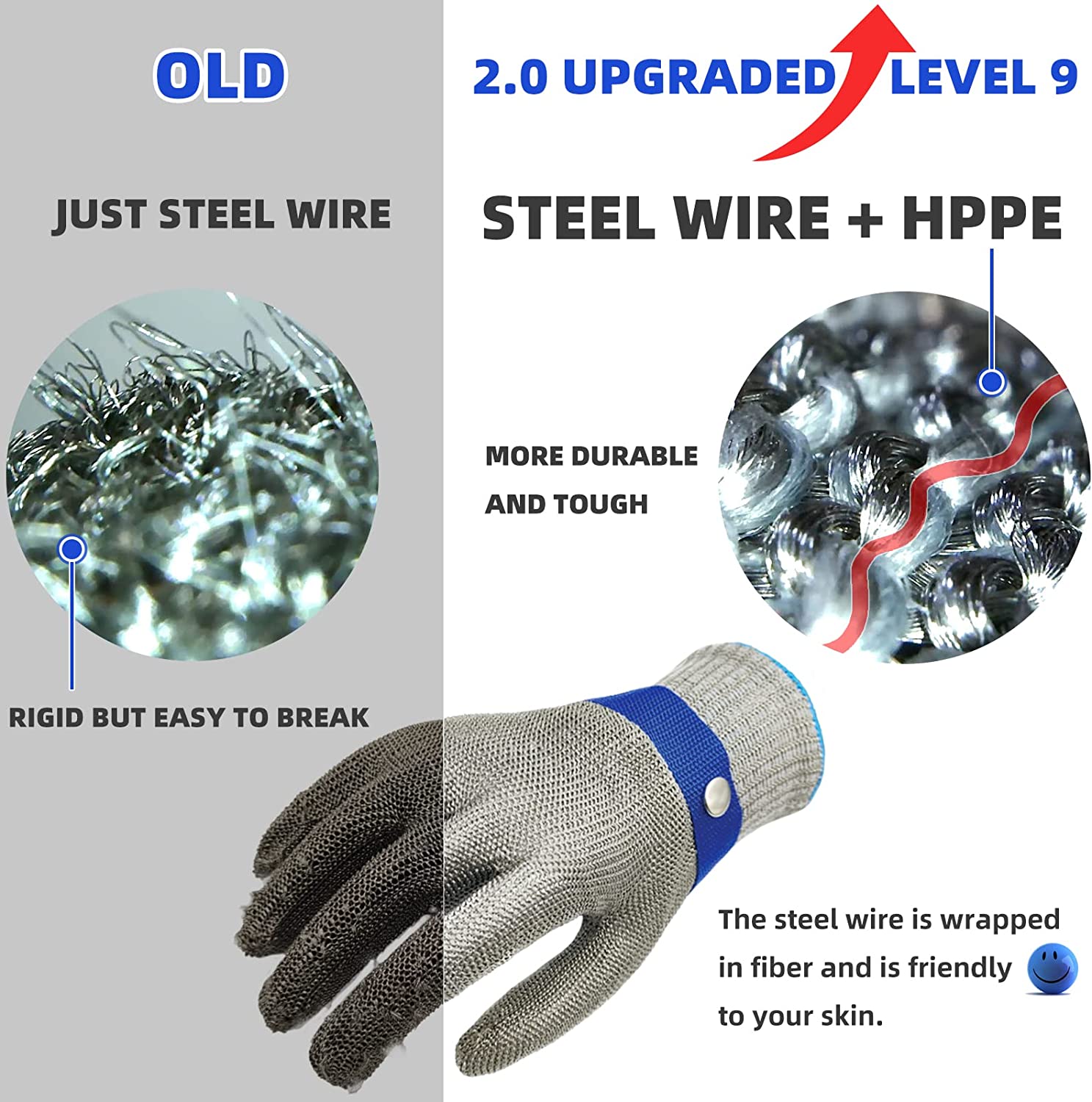 BowLift | Food grade stainless steel mesh metal glove