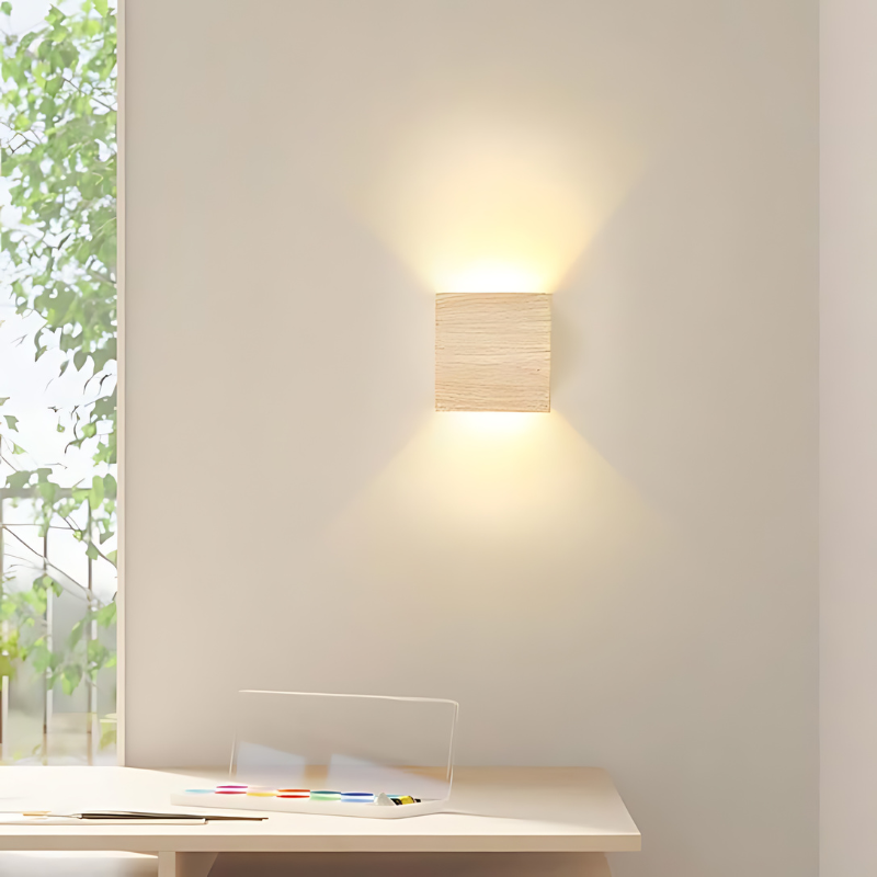BowLift | NordiLume | Scandinavian square wooden wall lamp