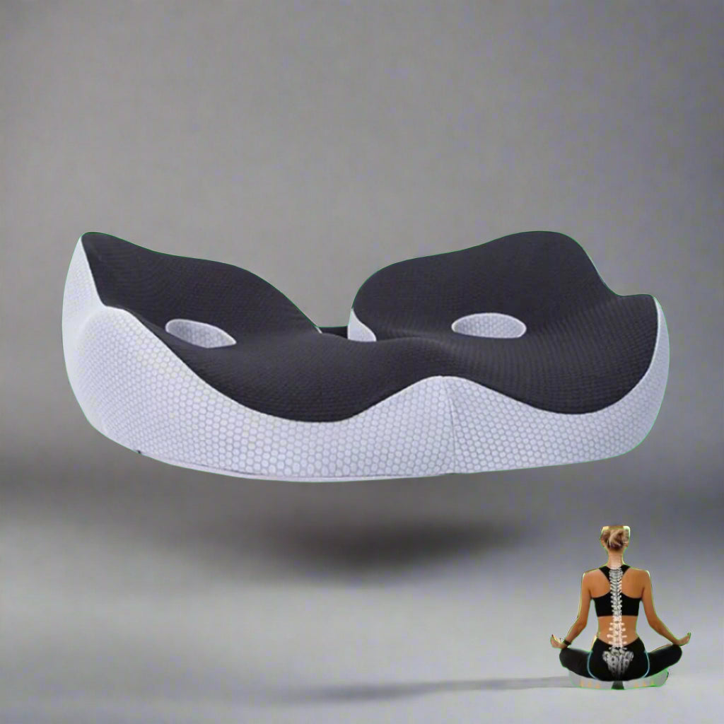 BowLift | Adjustable Memory Foam Seat Cushion for Sit Bone Relief | Ergonomic Design for Office Chair and Car Use