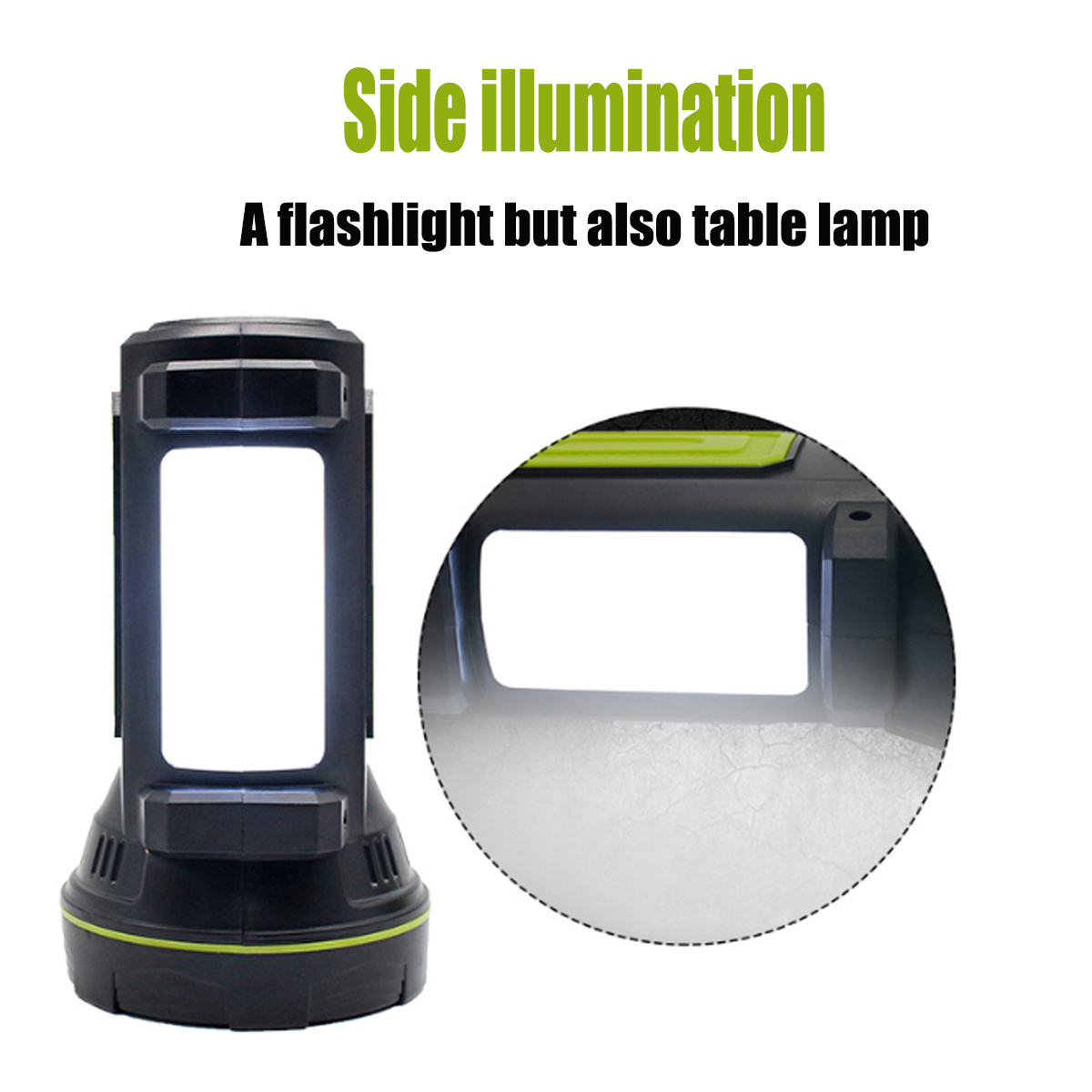 BowLift | LED flashlight with side spotlight – Portable work light for camping and emergencies