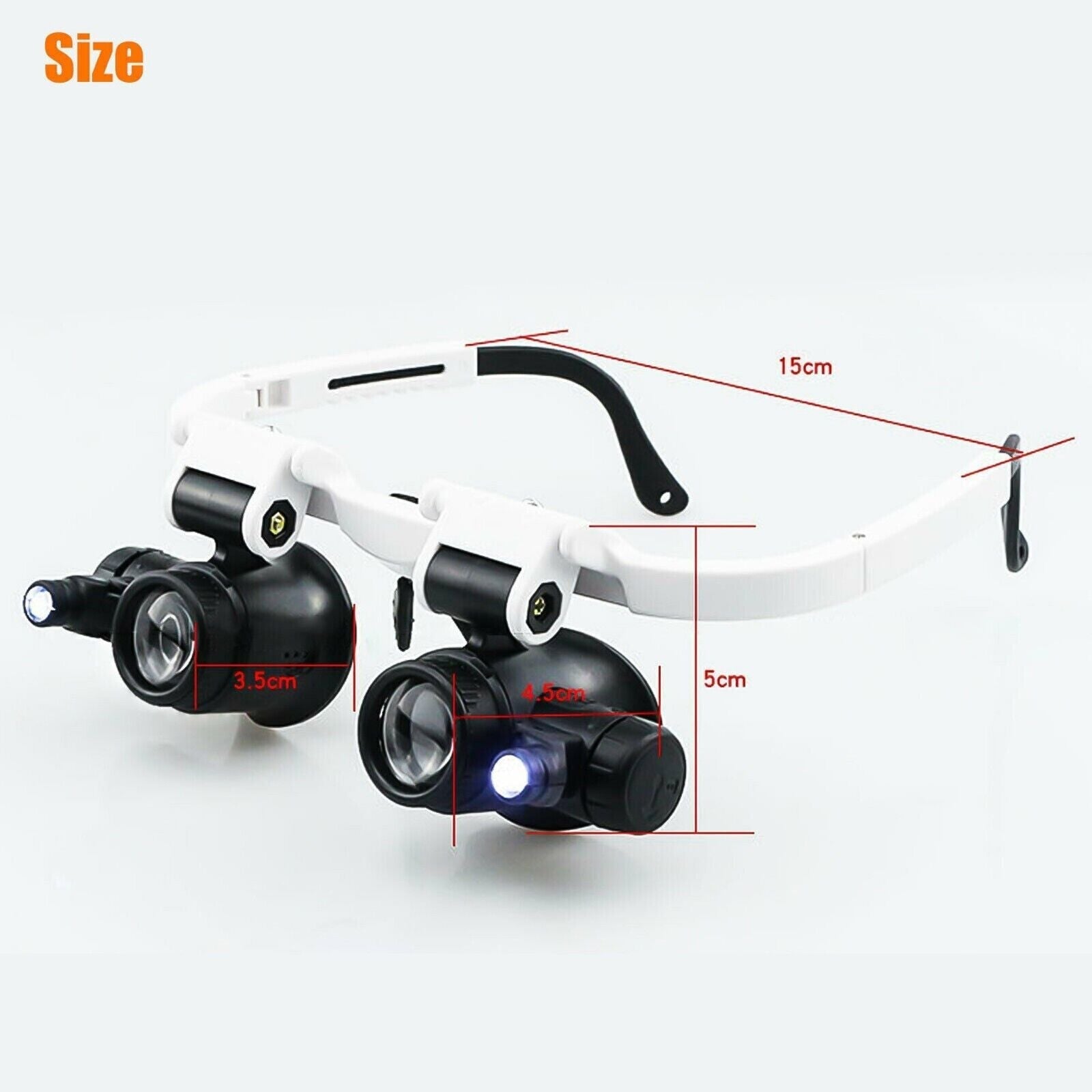 BowLift | Headband Head Enlarger 8 Lenses LED Light Jeweler Glasses