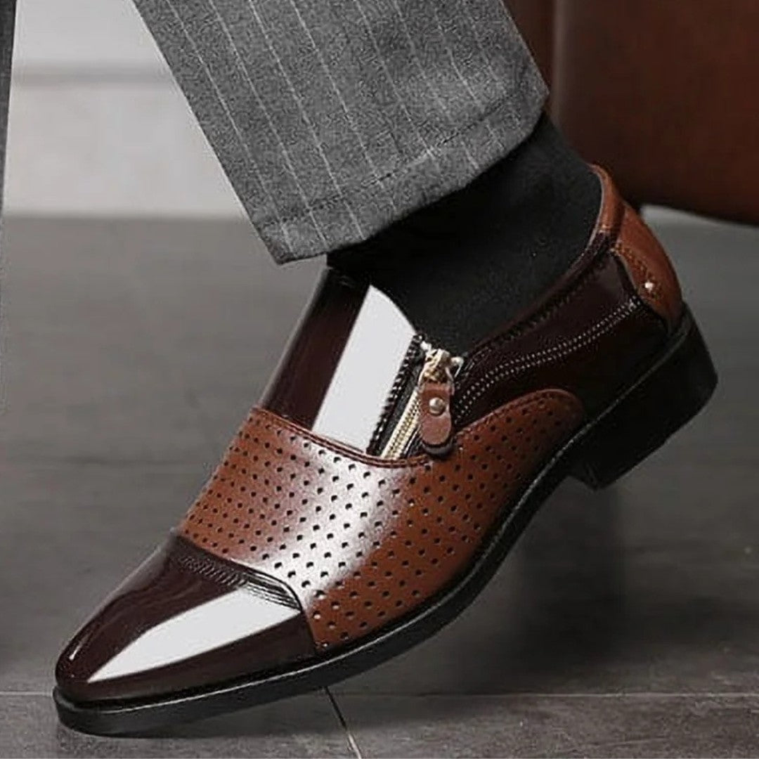 Pointed Toe Dress Shoes with Side Zip
