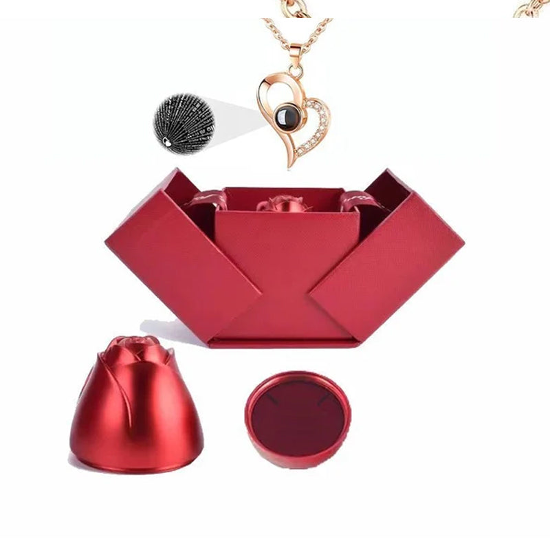 BowLift | I love you roses bloom necklace in 100 languages gift set