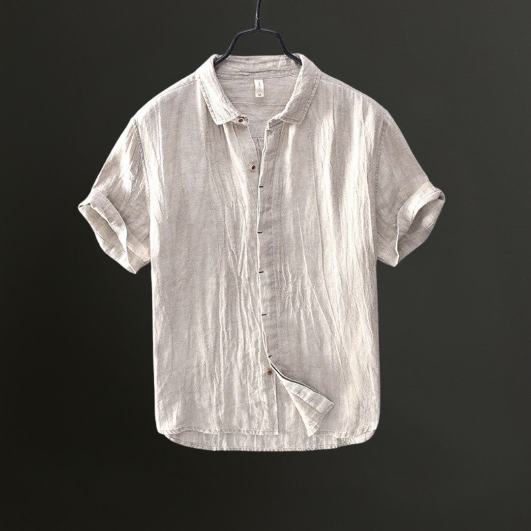 Linen Short Sleeve Shirt in Lightweight Summer Fabric
