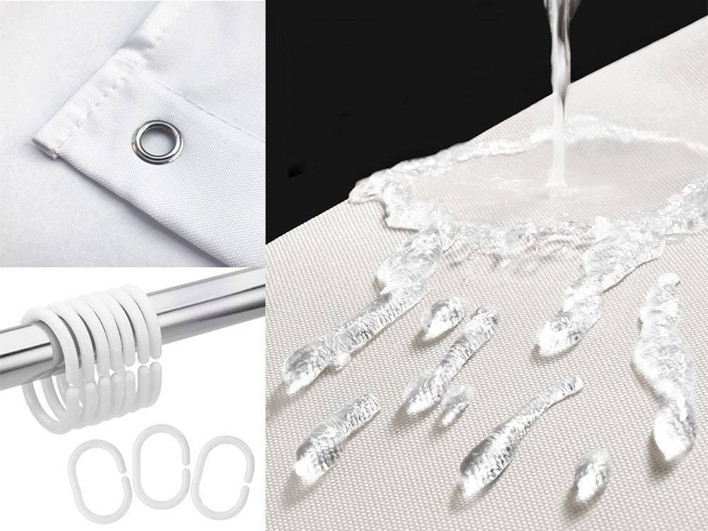 BowLift | Light green linen shower curtain