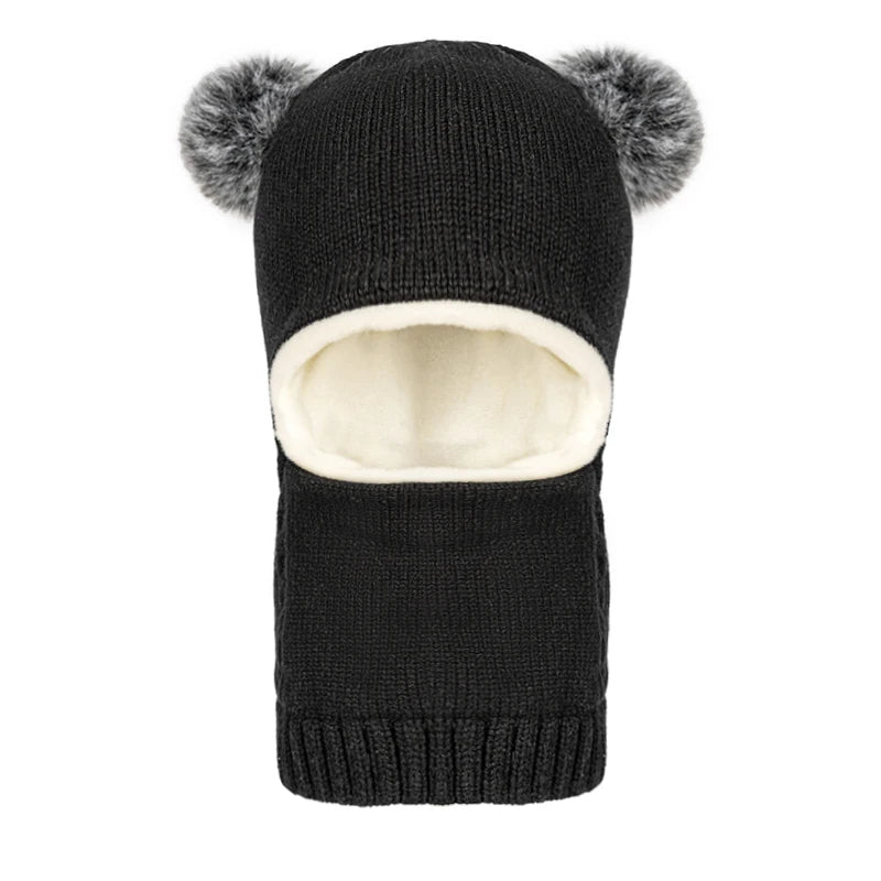 BowLift | Cute Kids Winter Balaclava with Double Pom Poms