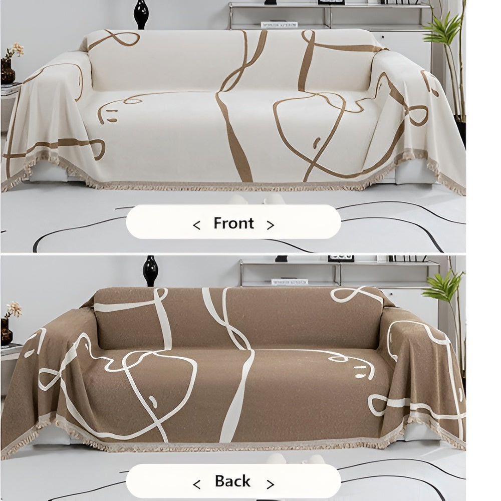 BowLift | Abstract Line Reversible Chenille Sofa Cover