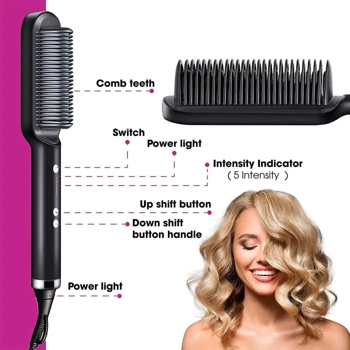 BowLift | hair straightener with ceramic brush for fast & healthy styling