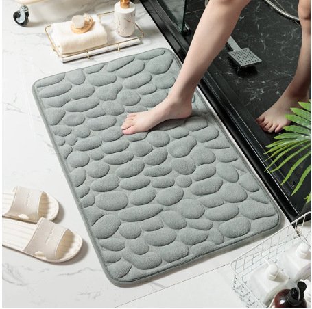 BowLift | Cobblestone Embossed Bathroom Bath Mat