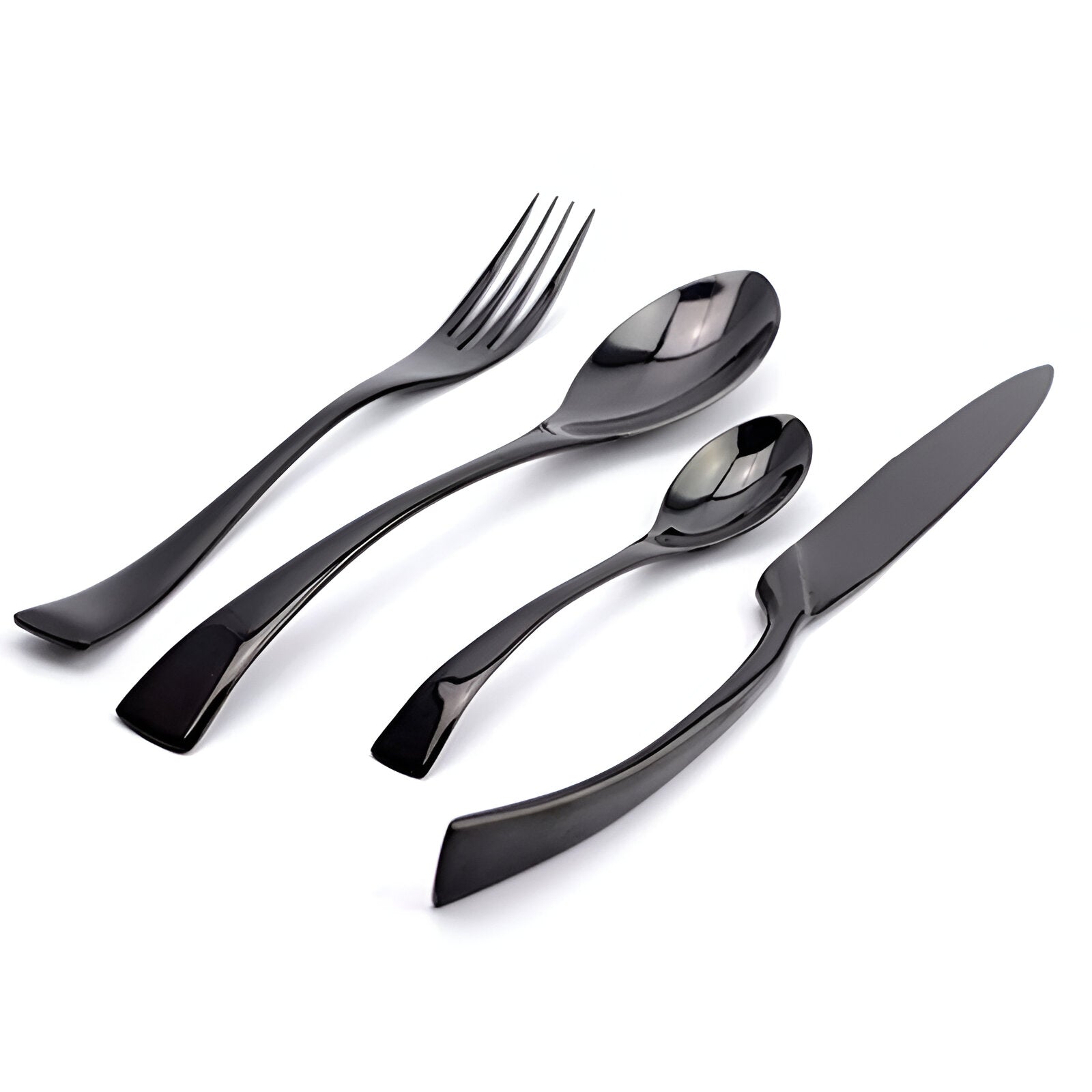 BowLift | Classical Black Rose Cutlery Set