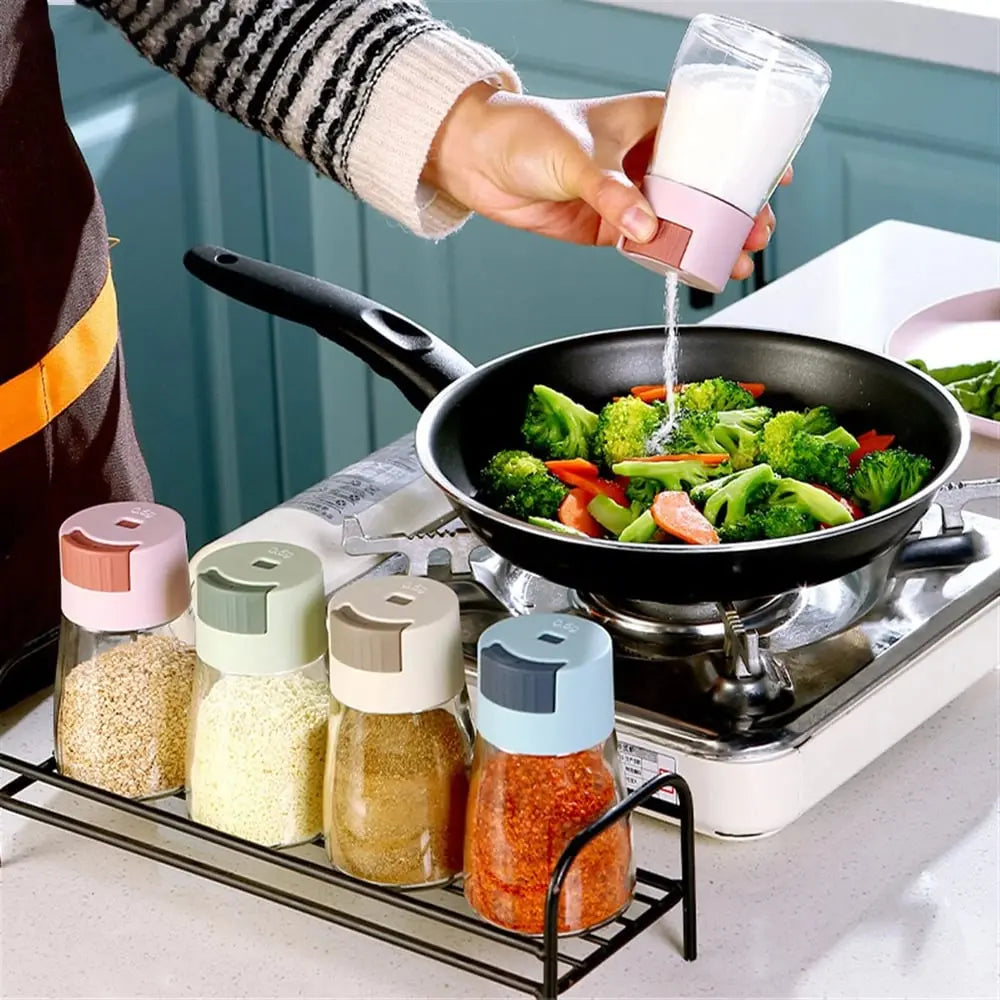 BowLift | 4-piece set of adjustable salt & spice shakers with pressure mechanism