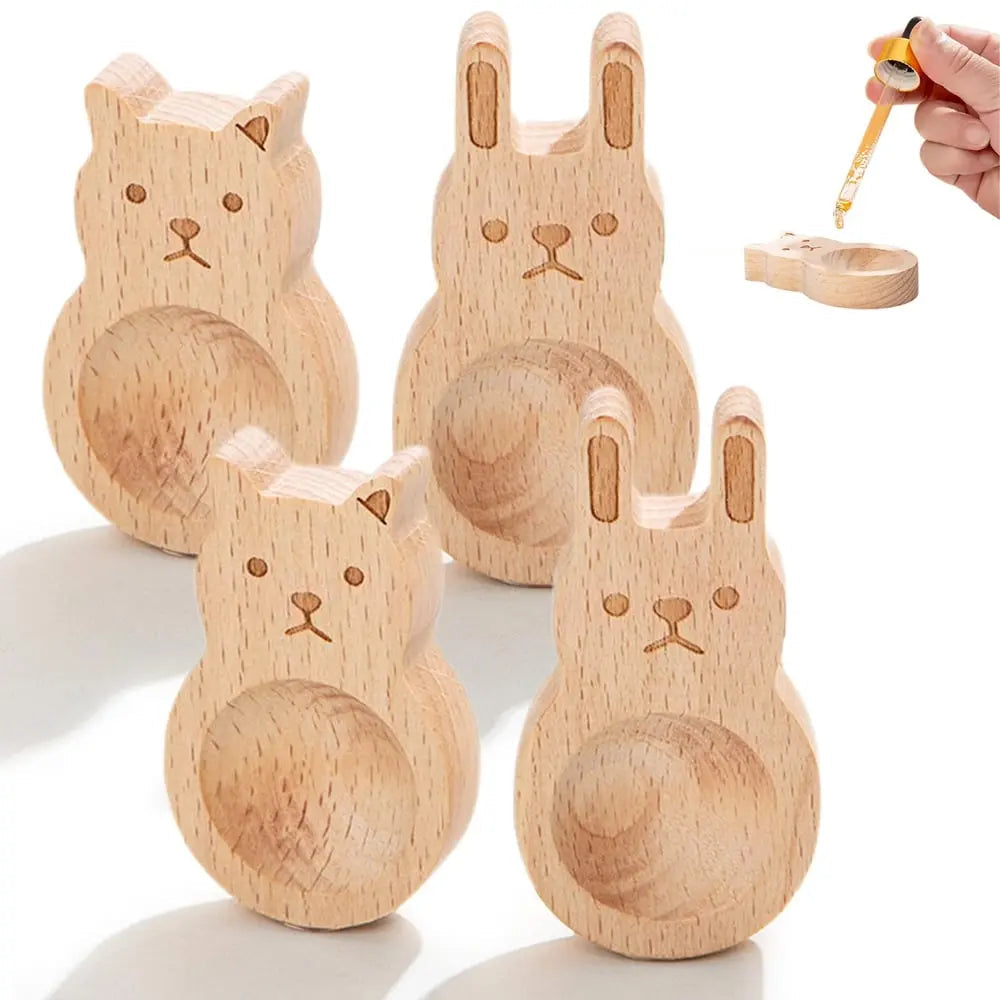 BowLift | 4-piece set wooden fragrance dispensers – cat & rabbit