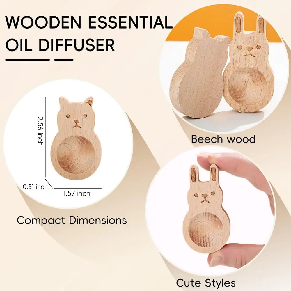 BowLift | 4-piece set wooden fragrance dispensers – cat & rabbit