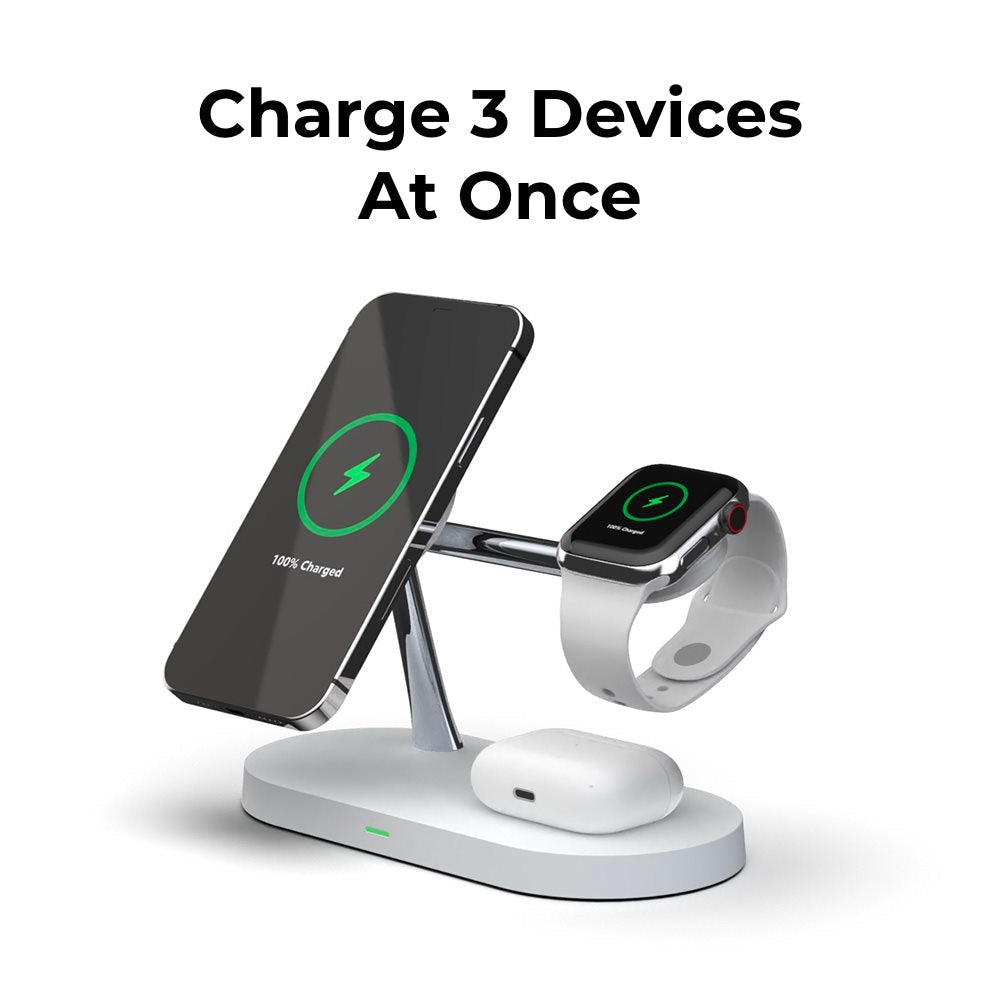 BowLift | 4-in-1 Wireless Charging Station - Magnetic Qi Charger for Phone, Watch & Earbuds