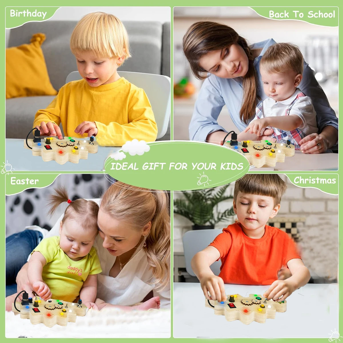 BowLift | Ecotoys DinoSpark | Montessori LED Playboard - Educational Baby Toy