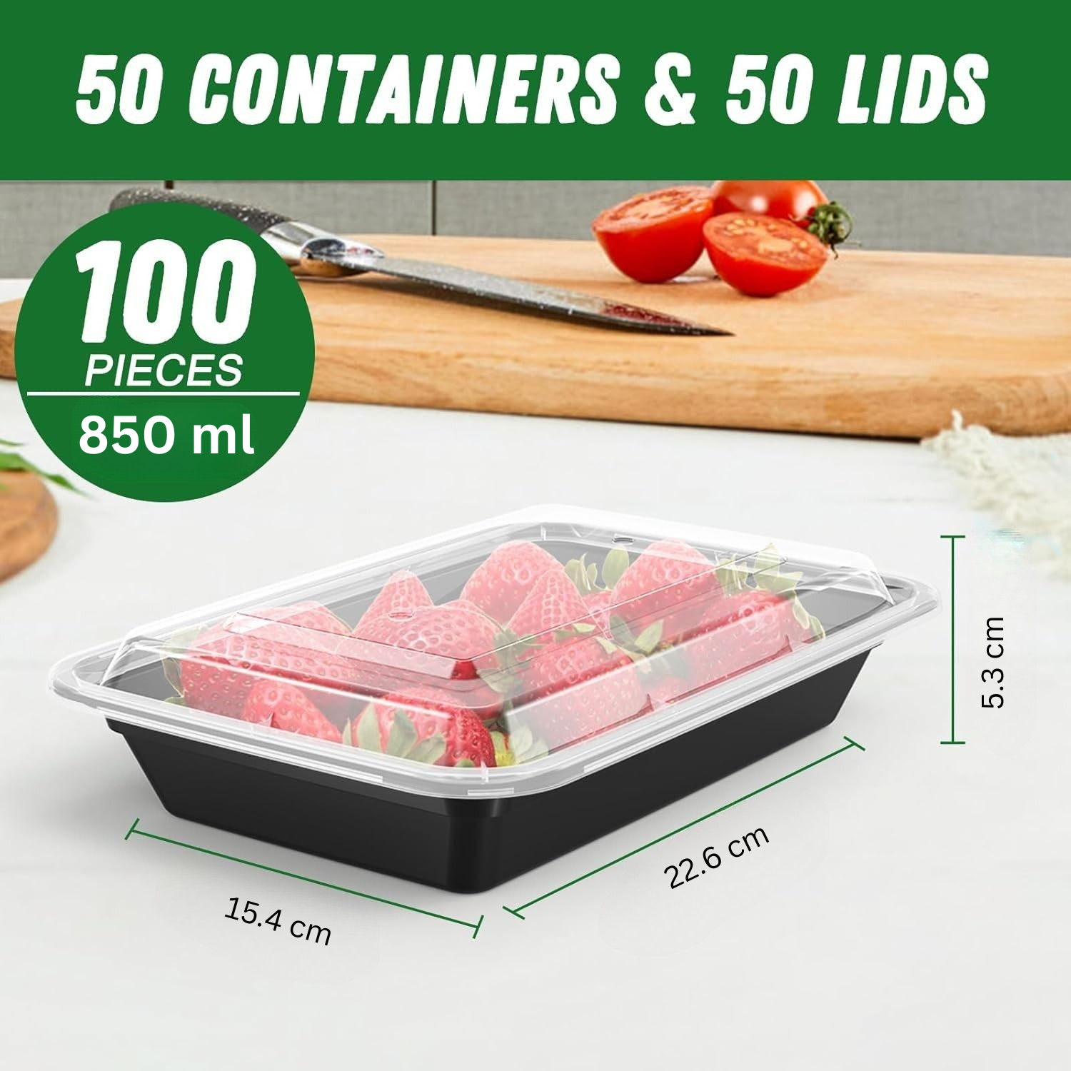 BowLift | 50-Pack Reusable Meal Prep Containers with Lid, Leakproof