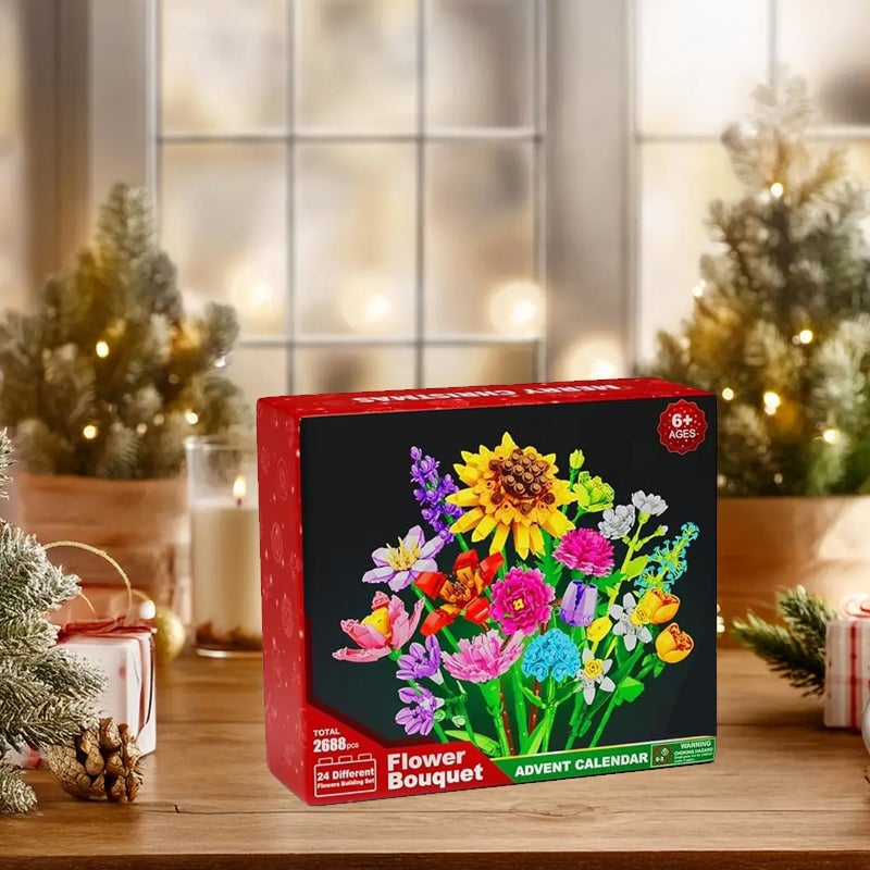 BowLift | Flower Bouquet Building Block Christmas Advent Calendar Set - Christmas Gift