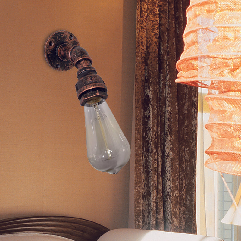 BowLift | Water pipe Metal Wall lighting Vintage 1 Light Stair wall mounting Lamp Wall lamp in Rust