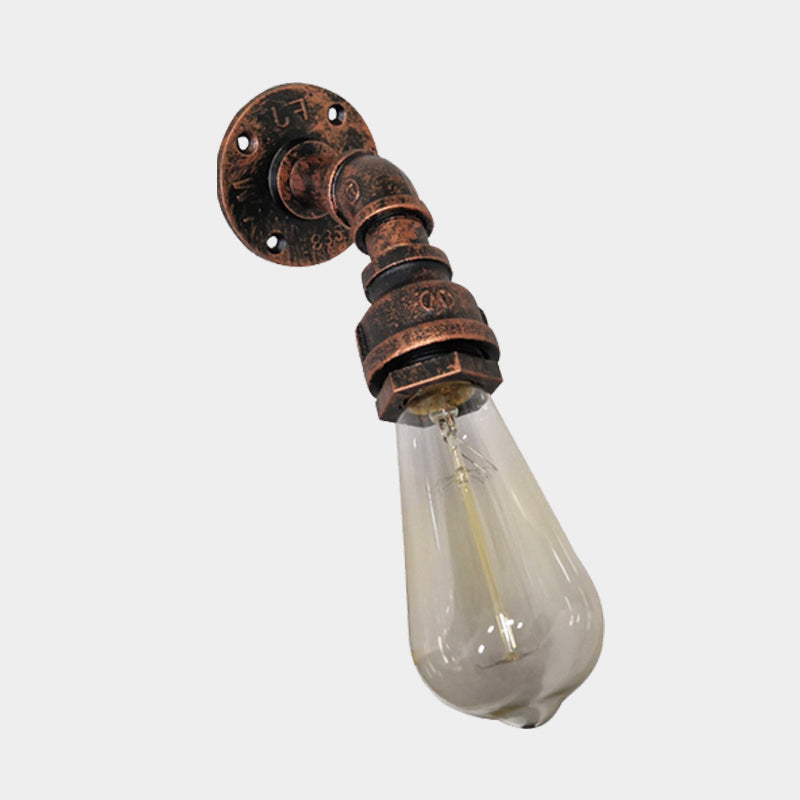 BowLift | Water pipe Metal Wall lighting Vintage 1 Light Stair wall mounting Lamp Wall lamp in Rust