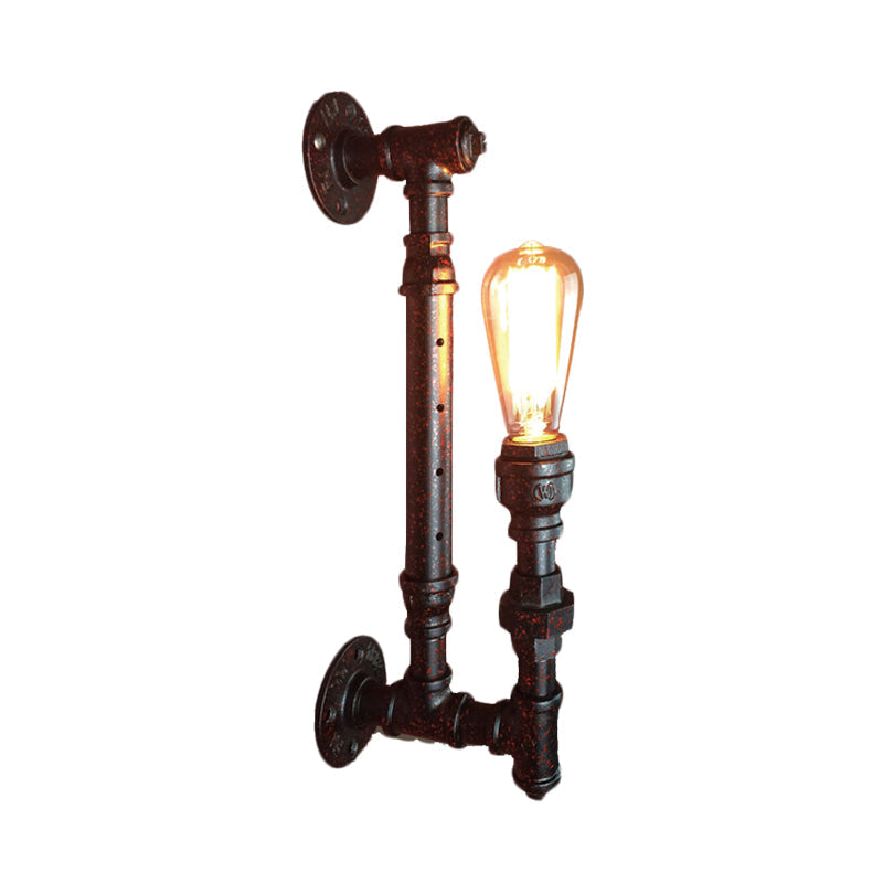 BowLift | Black Finish 1-Light Wall Lamp Fixture Industrial Iron Pencil Pipe Wall Lamp for Bar
