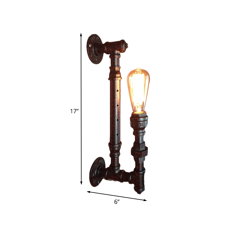 BowLift | Black Finish 1-Light Wall Lamp Fixture Industrial Iron Pencil Pipe Wall Lamp for Bar