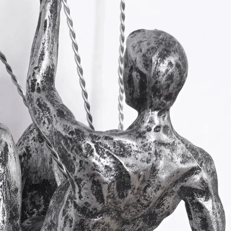 BowLift | Climbing Man Wall Sculpture Set – Modern Resin Art