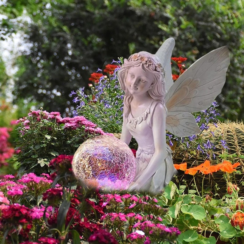 BowLift | Home garden solar energy decoration Fairy Statue