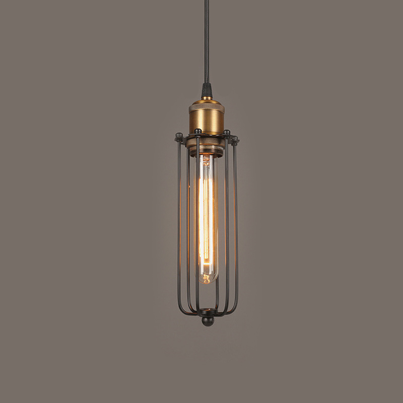 BowLift | Industrial Pendant Light in Retro Design – Vintage Hanging Lamp with Metal Grid