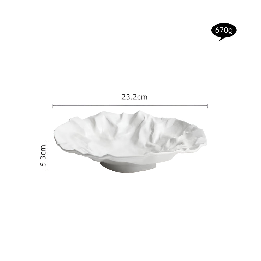 BowLift | Artisan Wrinkled Paper Ceramic Plate