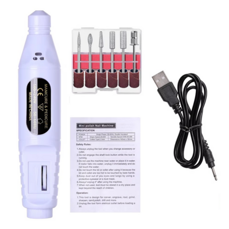BowLift | 6-in-1 Electric Nail Drill Kit with Portable Manicure and Polishing Tools