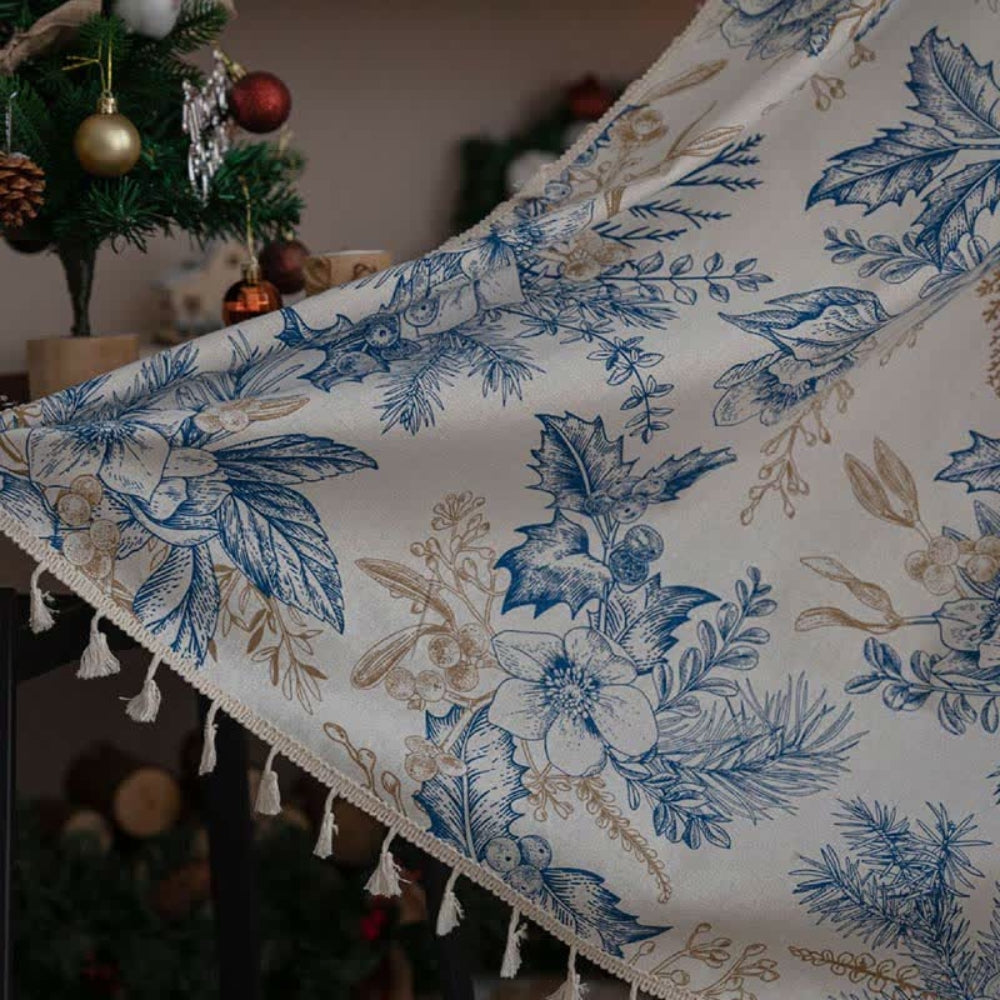 BowLift | Farmhouse Botanical Blue Floral Curtain