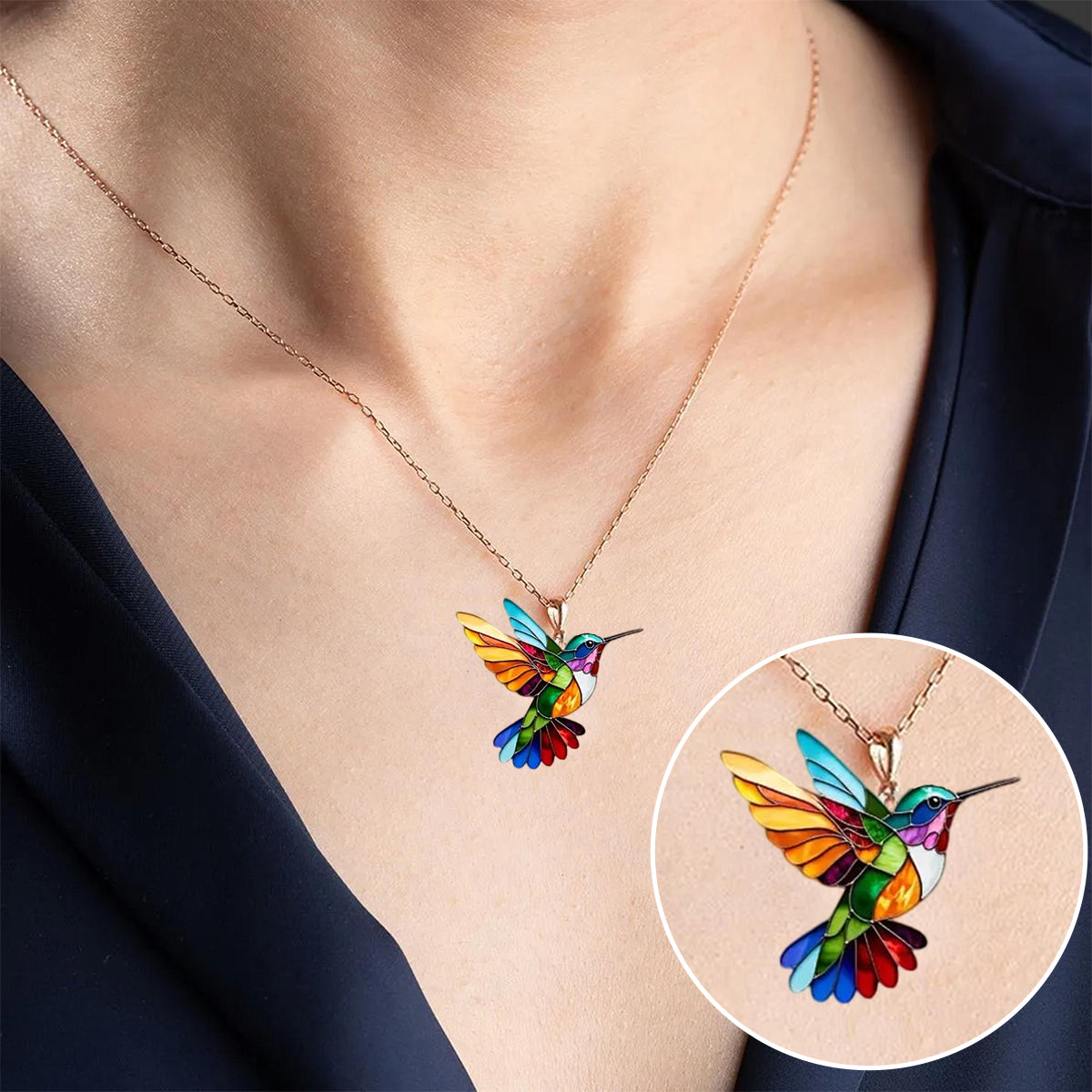 BowLift | Colibri Charm – Colorful Necklace with Symbolic Meaning