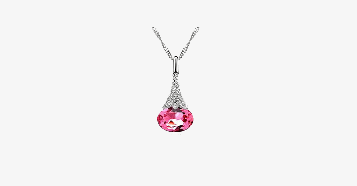 BowLift | Crystal Water Drop Pendant - Multicolored Austrian Crystals with Lobster Clasp