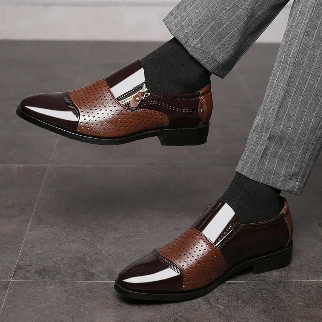 Pointed Toe Dress Shoes with Side Zip