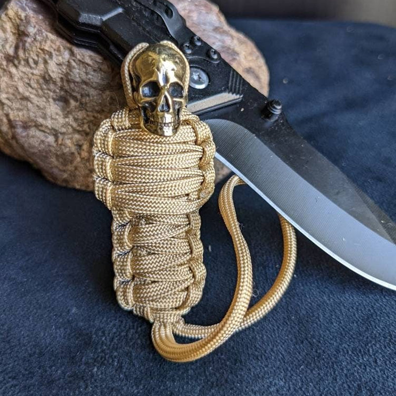 BowLift | Paracord Keychain Mummy Brass Skull