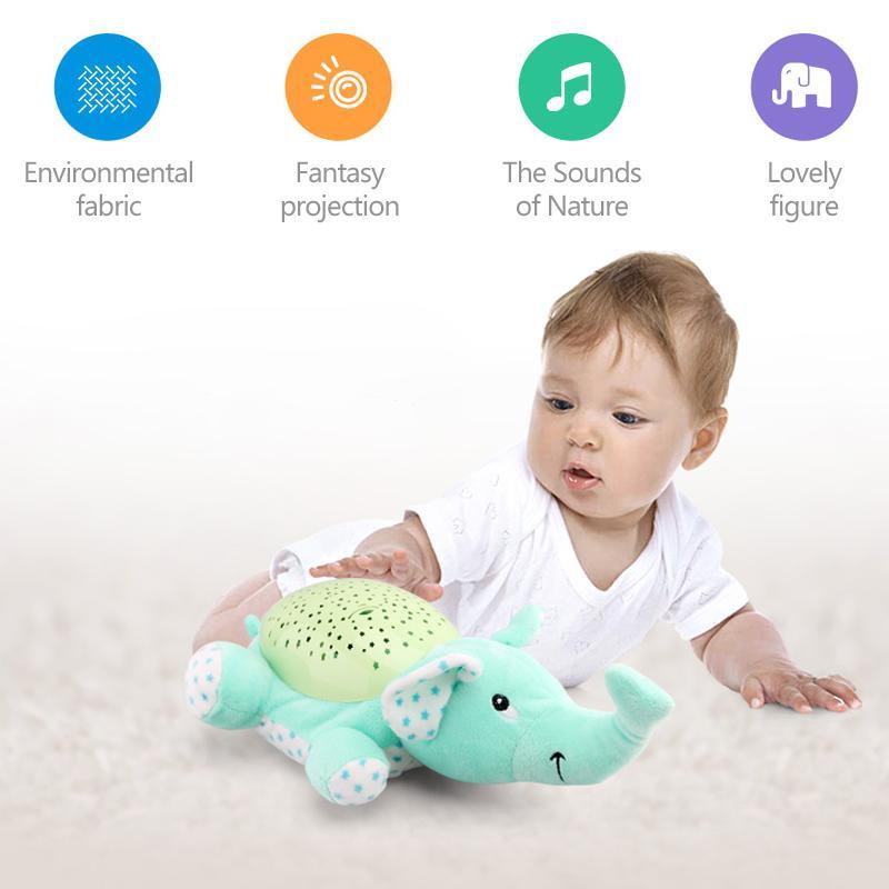 BowLift | Baby Sleep LED Lighting Stuffed Animal Led Night Lamp Plush Toys With Music & Stars Projector Light