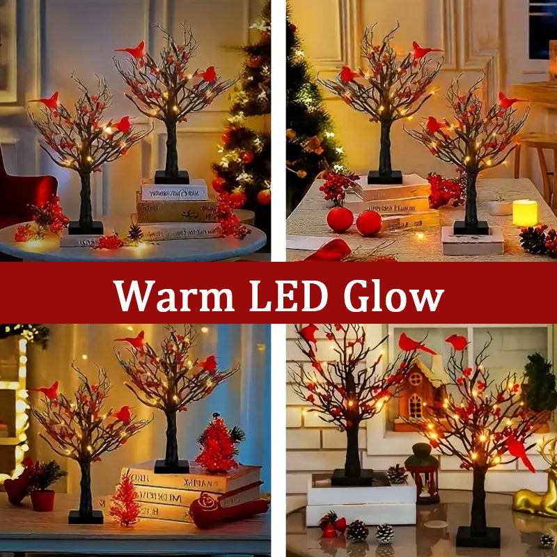 BowLift | Atmospheric Light Tree with Red Birds – Flexible LED Decoration Tree