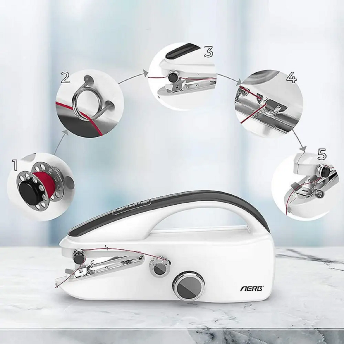 BowLift | Handheld Mini Sewing Machine for Crafting & Mending - Portable Stitching Tool for Quick Repairs and DIY Projects