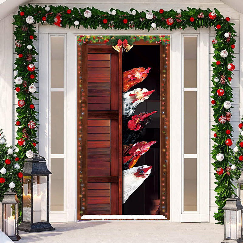BowLift | Christmas Door Banner, Santa Claus Door Cover Holiday Decoration