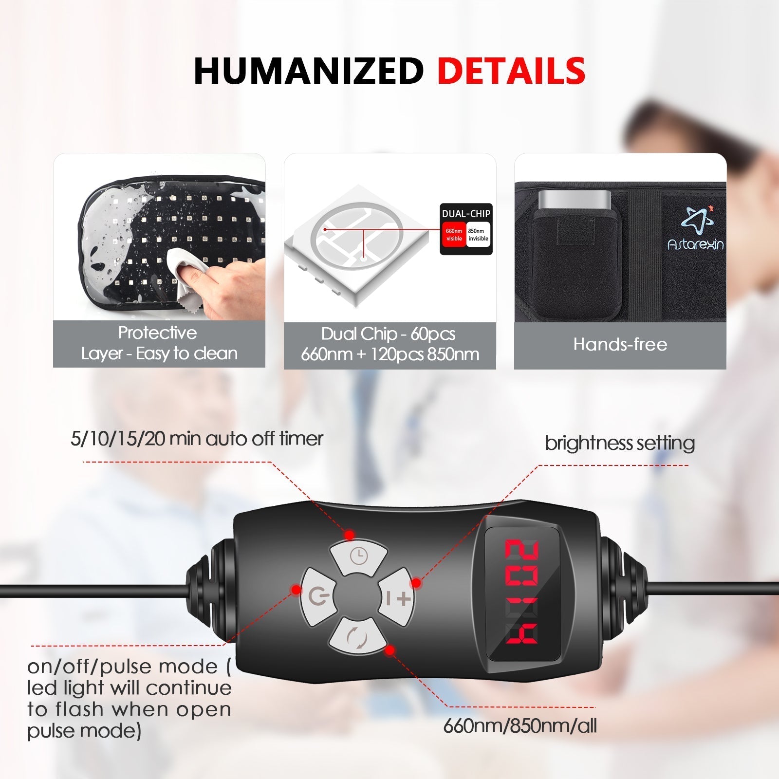 BowLift | At Home Infrared Red Light Therapy Belt Pad for Pain Relief with 60 LED