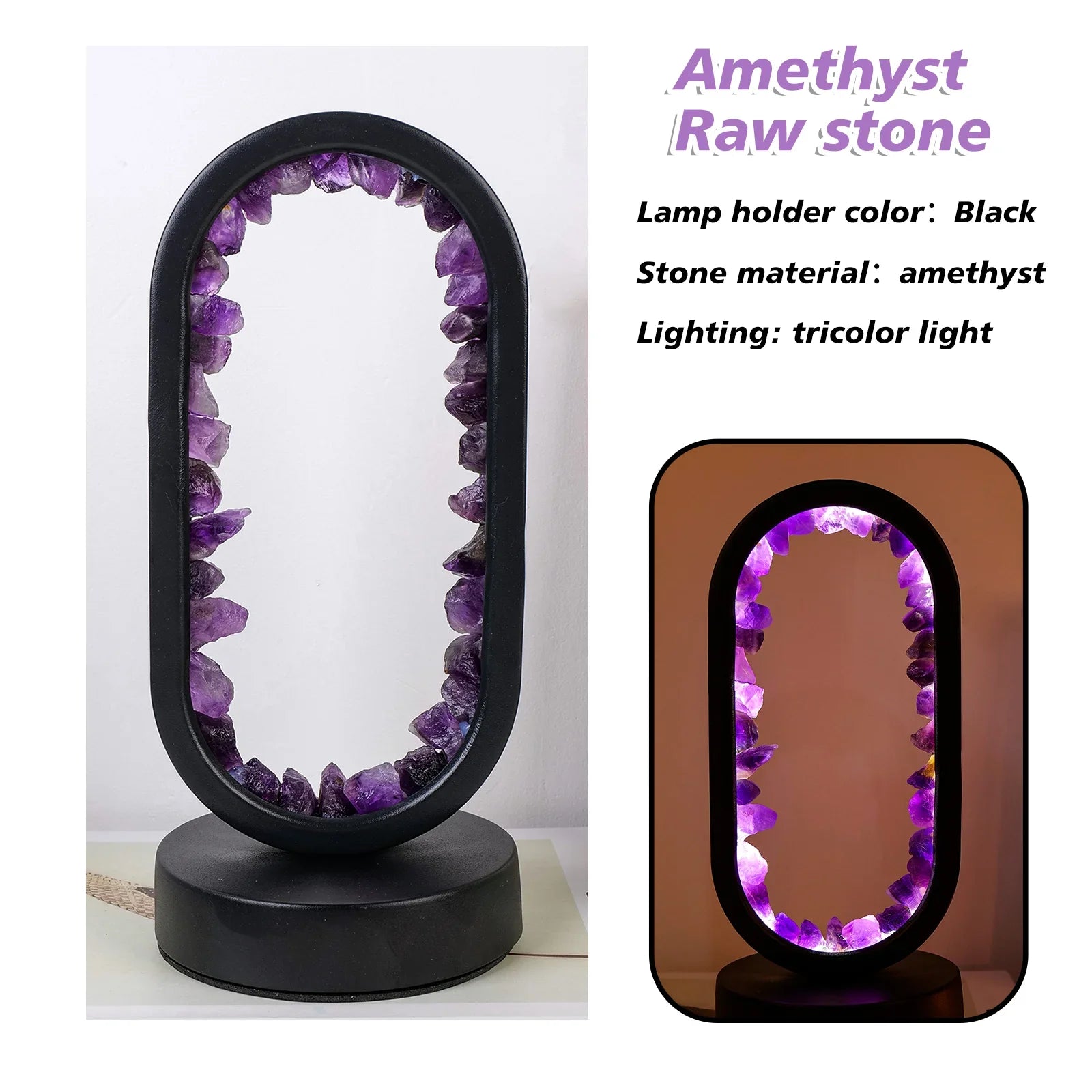 BowLift | CrystalGlow – Handmade amethyst atmospheric lamp for relaxation and peace