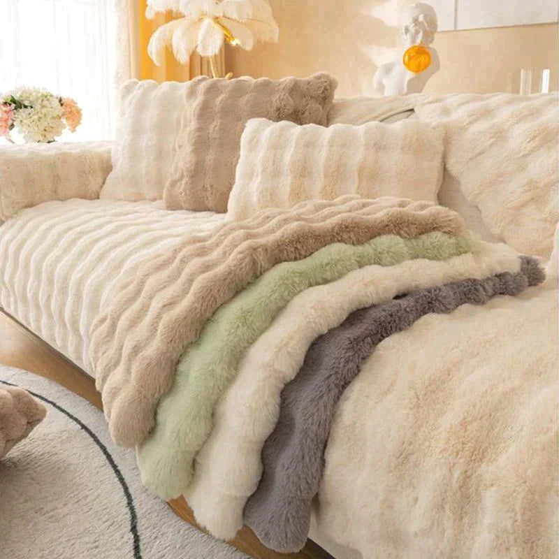 BowLift | thick rabbit plush sofa cover