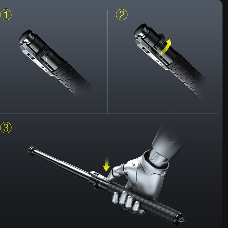 BowLift | Automatic Hiking Walking Stick Safety Trekking Pole with LED Light