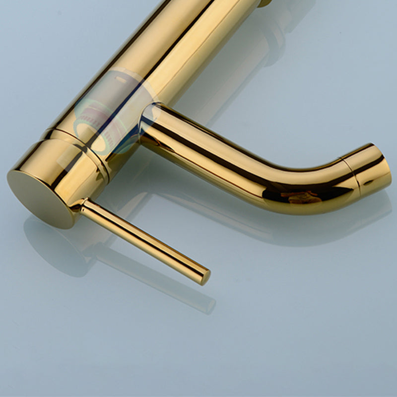 BowLift | Modern 1-Hand Basin Faucet Gold Brushed Sink Faucet Brass