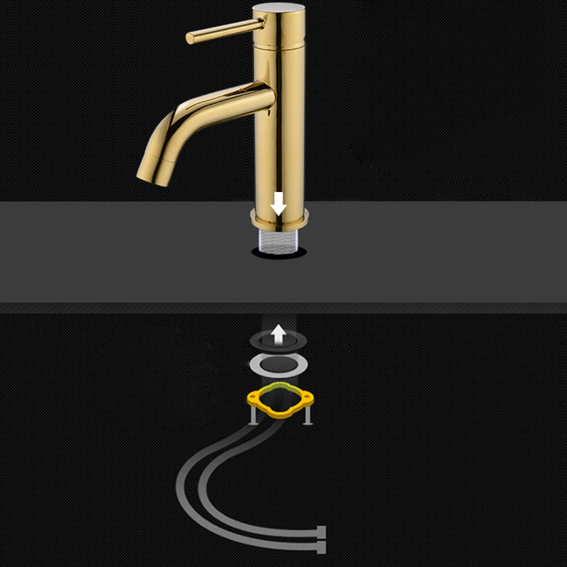 BowLift | Modern 1-Hand Basin Faucet Gold Brushed Sink Faucet Brass