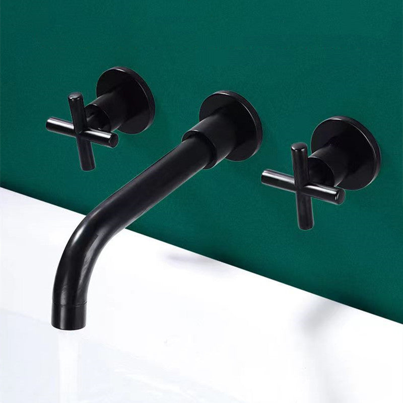 BowLift | Modern 1- or 2-Handle Bathroom Sink Faucet Round Wall-Mounted Bathroom Faucet.