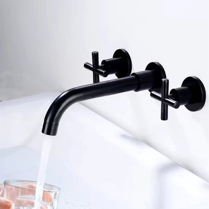 BowLift | Modern 1- or 2-Handle Bathroom Sink Faucet Round Wall-Mounted Bathroom Faucet.