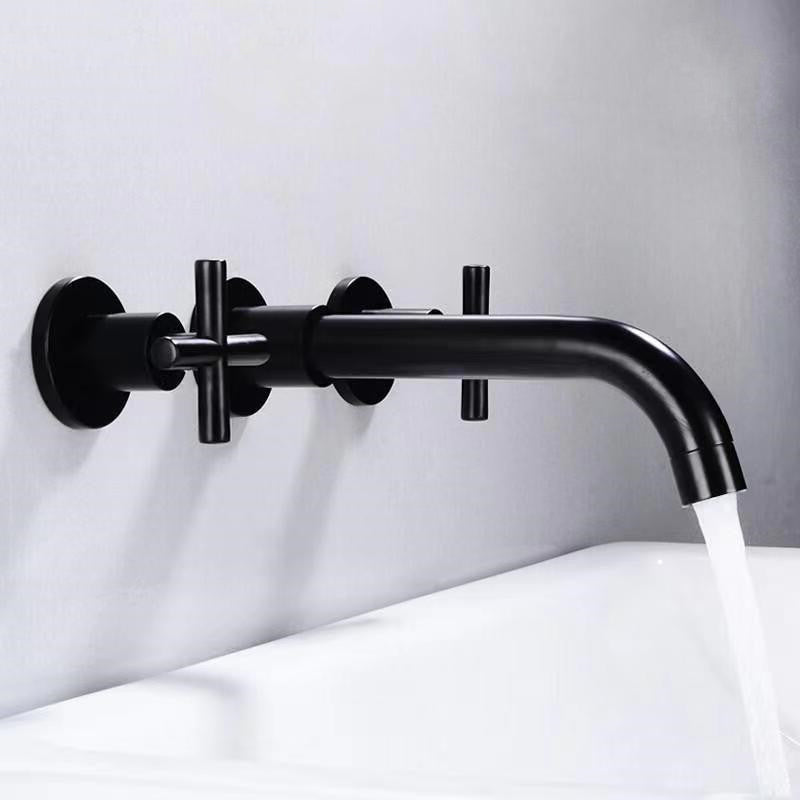 BowLift | Modern 1- or 2-Handle Bathroom Sink Faucet Round Wall-Mounted Bathroom Faucet.