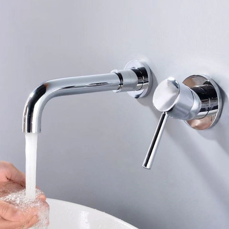 BowLift | Modern 1- or 2-Handle Bathroom Sink Faucet Round Wall-Mounted Bathroom Faucet.